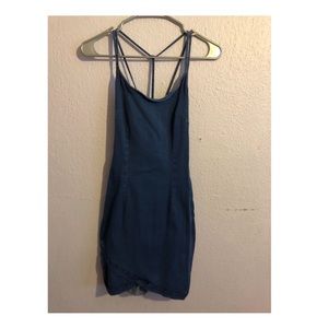 Denim cross back dress